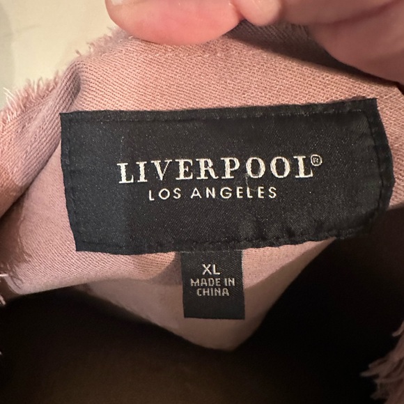 Liverpool Light Pink Frayed Jean Jacket - Picture 4 of 4